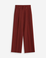 Pantalon tailleur large à plis terracotta Nilay