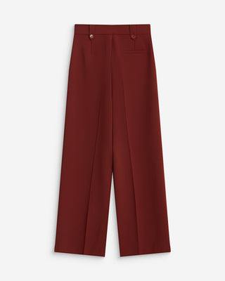 Pantalon tailleur large à plis terracotta Nilay