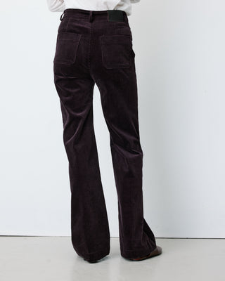 Pantalon droit velours côtelé aubergine Alban