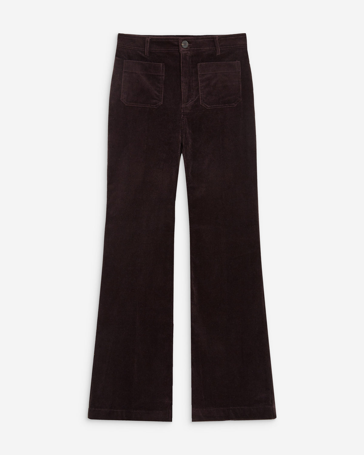 Pantalon droit velours côtelé aubergine Alban