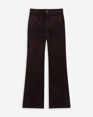 Pantalon droit velours côtelé aubergine Alban