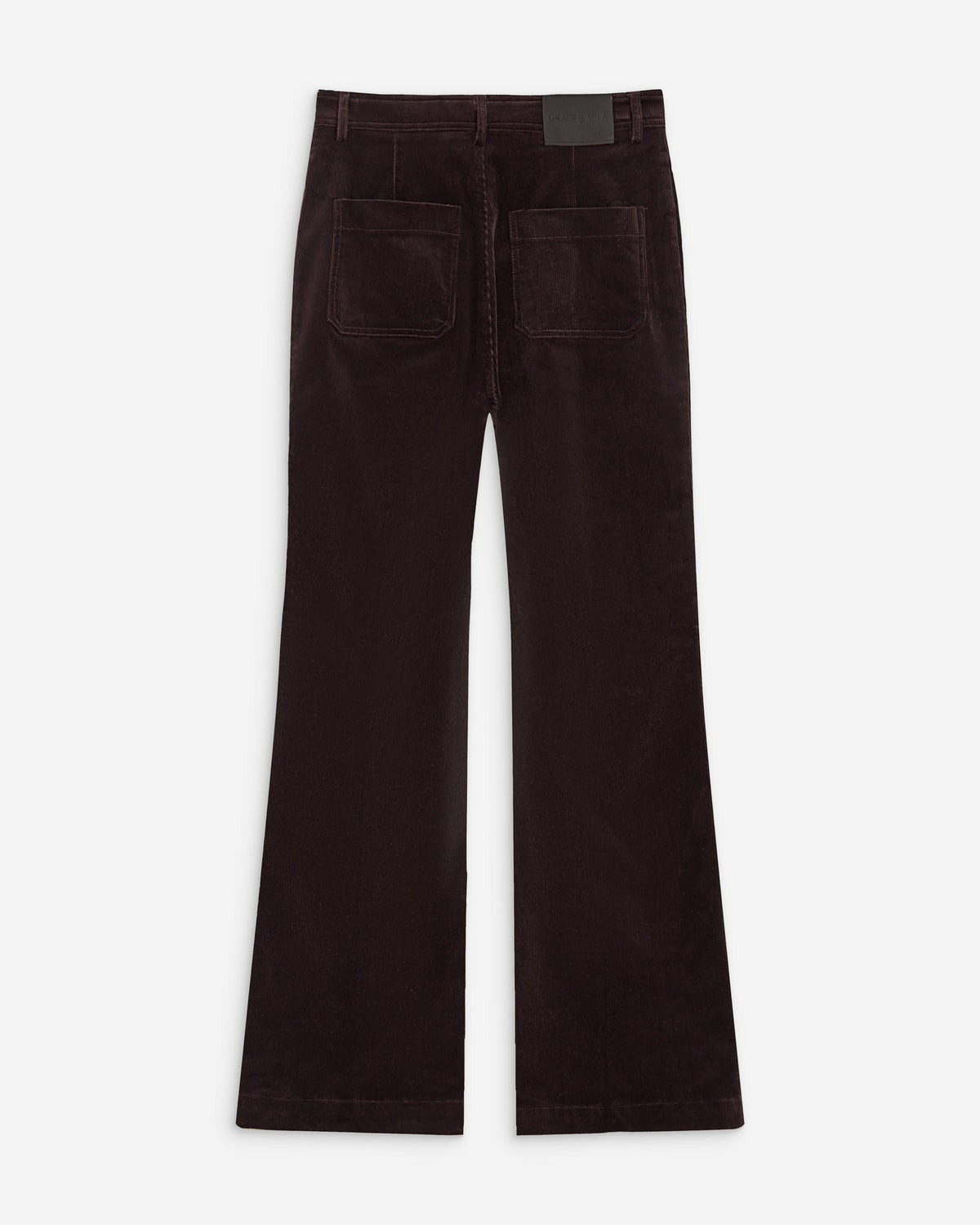 Pantalon droit velours côtelé aubergine Alban