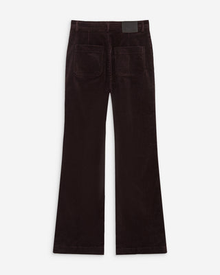 Pantalon droit velours côtelé aubergine Alban