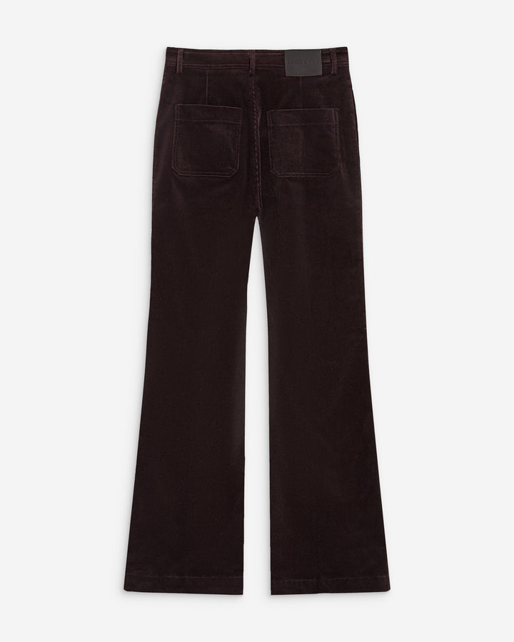 Pantalon droit velours côtelé aubergine Alban