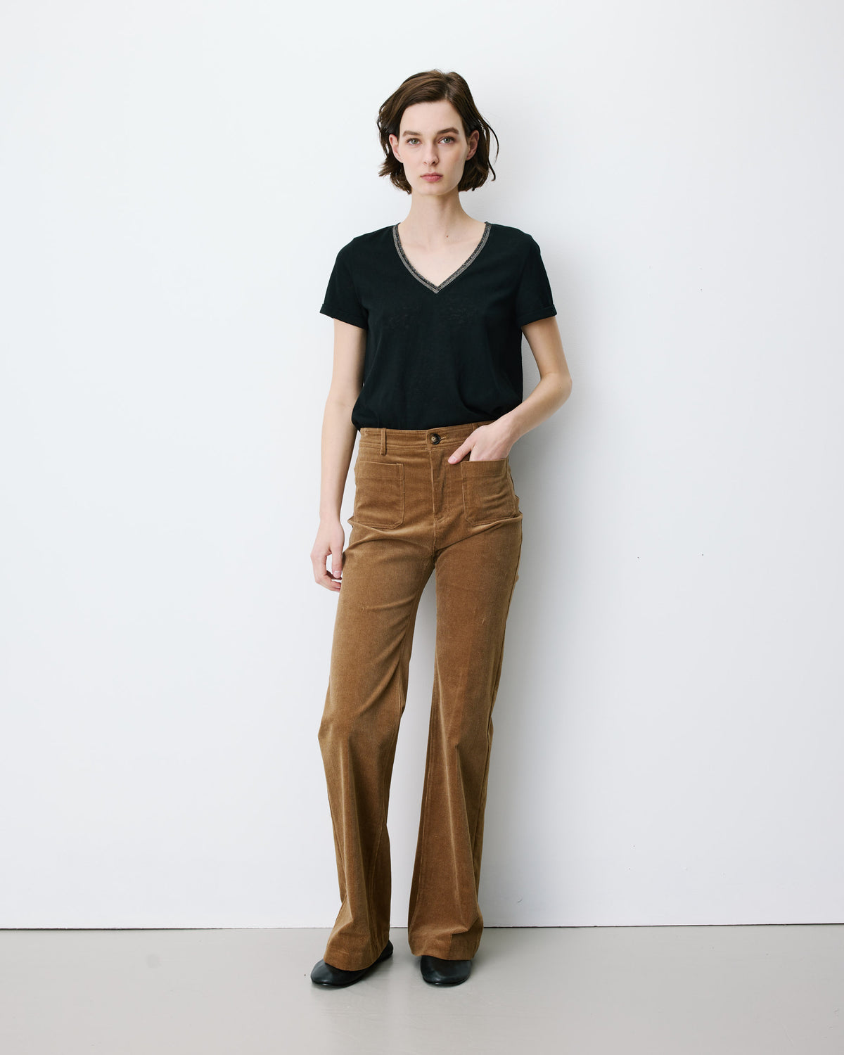 Straight corduroy pants coffee Alban