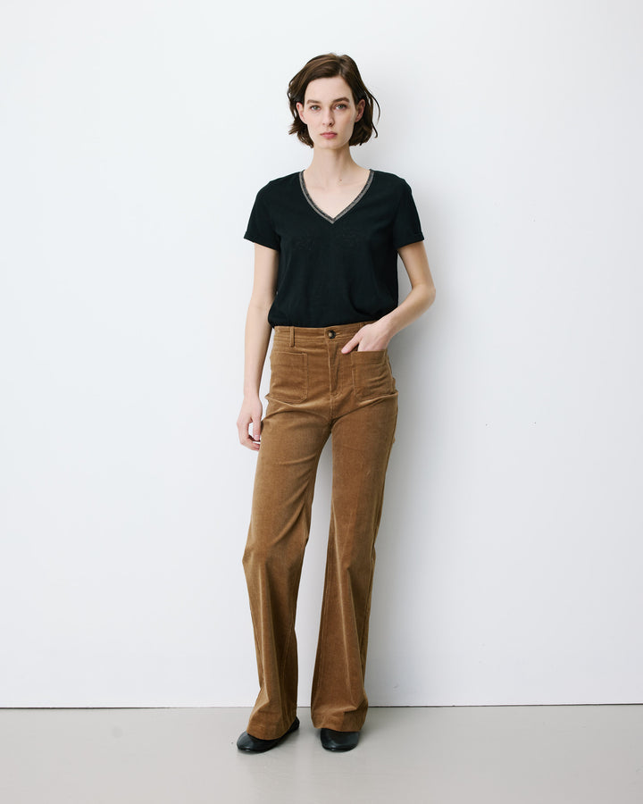Straight corduroy pants coffee Alban