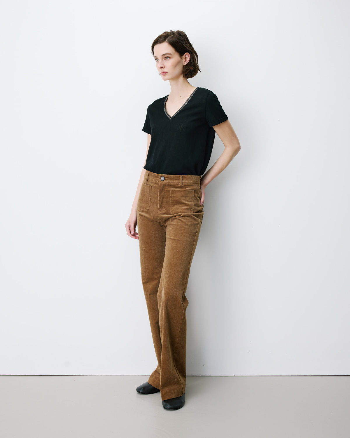 Straight corduroy pants coffee Alban