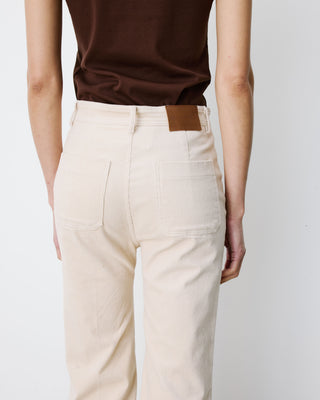Pantalon droit velours côtelé ecru Alban