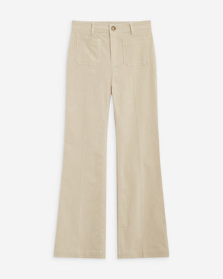 Pantalon droit velours côtelé ecru Alban