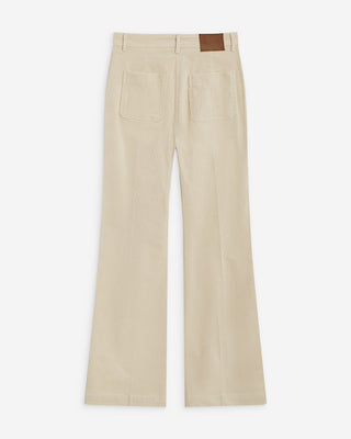 Pantalon droit velours côtelé ecru Alban