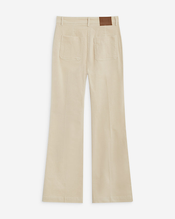 Pantalon droit velours côtelé ecru Alban