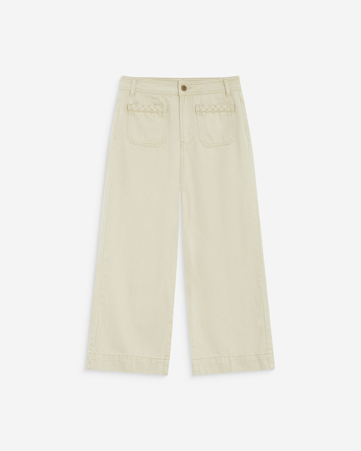 Jean 7/8 taille haute poches plaquées sable Johan