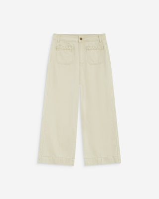 Jean 7/8 taille haute poches plaquées sable Johan