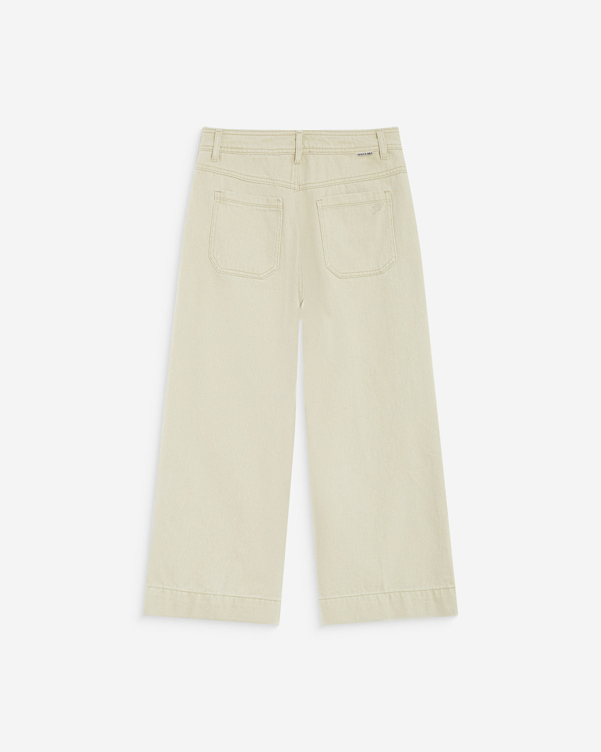 Jean 7/8 taille haute poches plaquées sable Johan