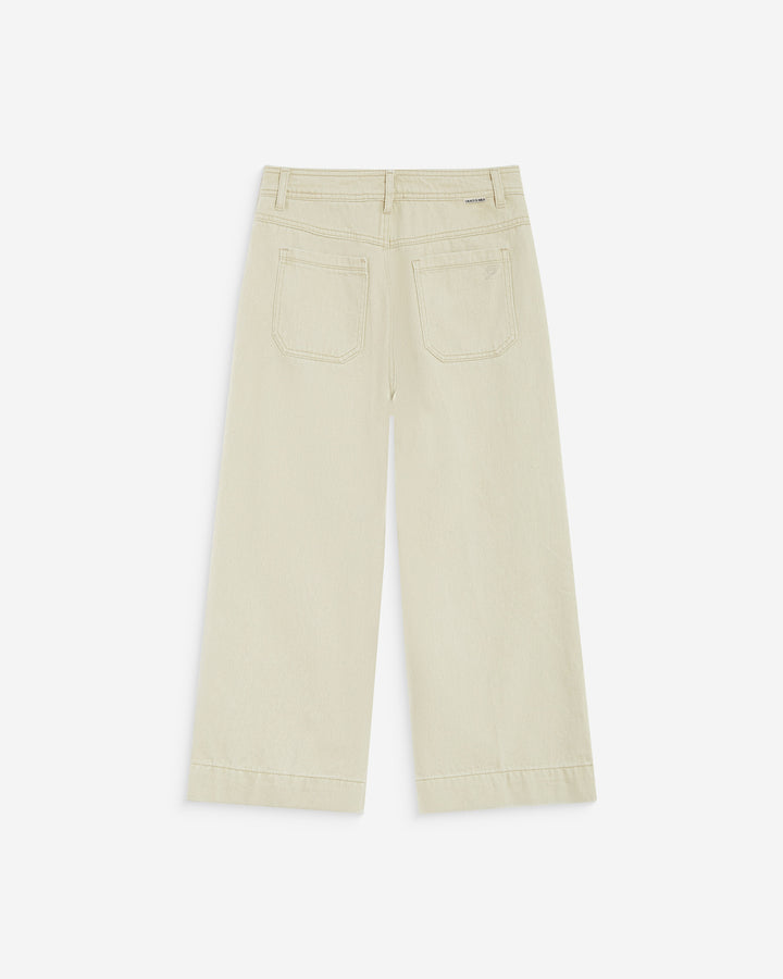 Jean 7/8 taille haute poches plaquées sable Johan