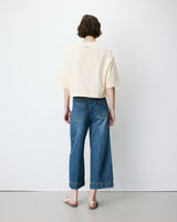 Jean 7/8 taille haute poches plaquées vintageblue Johan