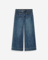 Jean 7/8 taille haute poches plaquées vintageblue Johan