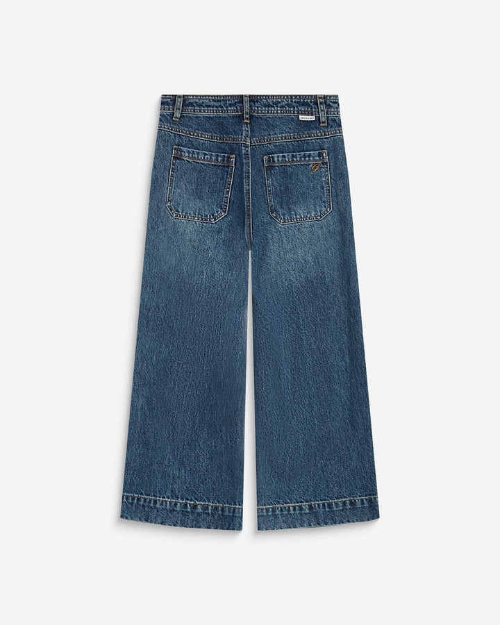 Jean 7/8 taille haute poches plaquées vintageblue Johan