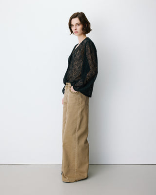 Jean jambe large poches tressées mocha Julian