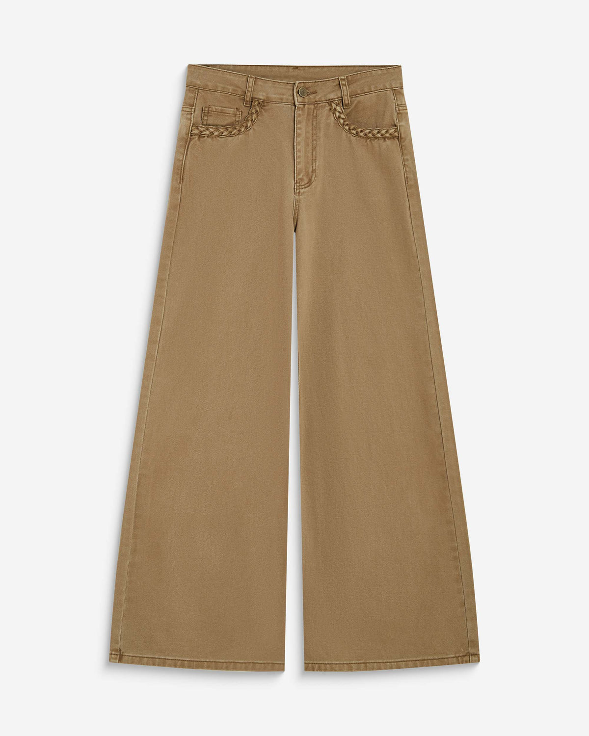 Jean jambe large poches tressées mocha Julian