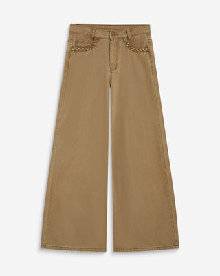 Jean jambe large poches tressées mocha Julian