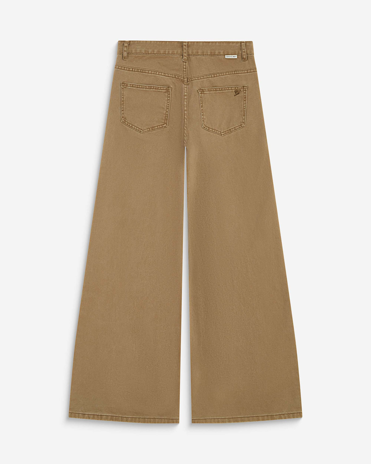 Jean jambe large poches tressées mocha Julian