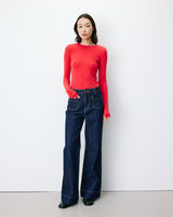 Jean droit taille haute poches plaquées darkblue Jacob