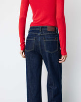 Jean droit taille haute poches plaquées darkblue Jacob