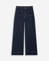 Jean droit taille haute poches plaquées darkblue Jacob