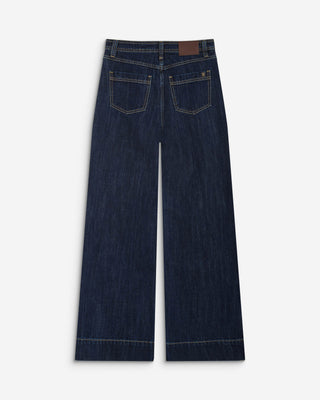 Jean droit taille haute poches plaquées darkblue Jacob