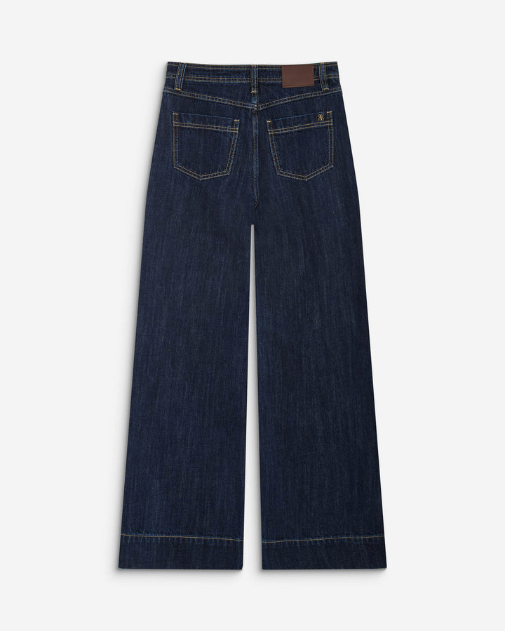 Jean droit taille haute poches plaquées darkblue Jacob