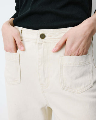 Jean droit taille haute poches plaquées sable Jacob