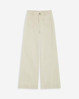 Jean droit taille haute poches plaquées sable Jacob