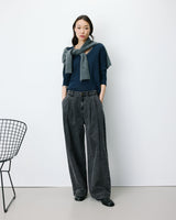 Jean baggy taille mi haute blackwashed John
