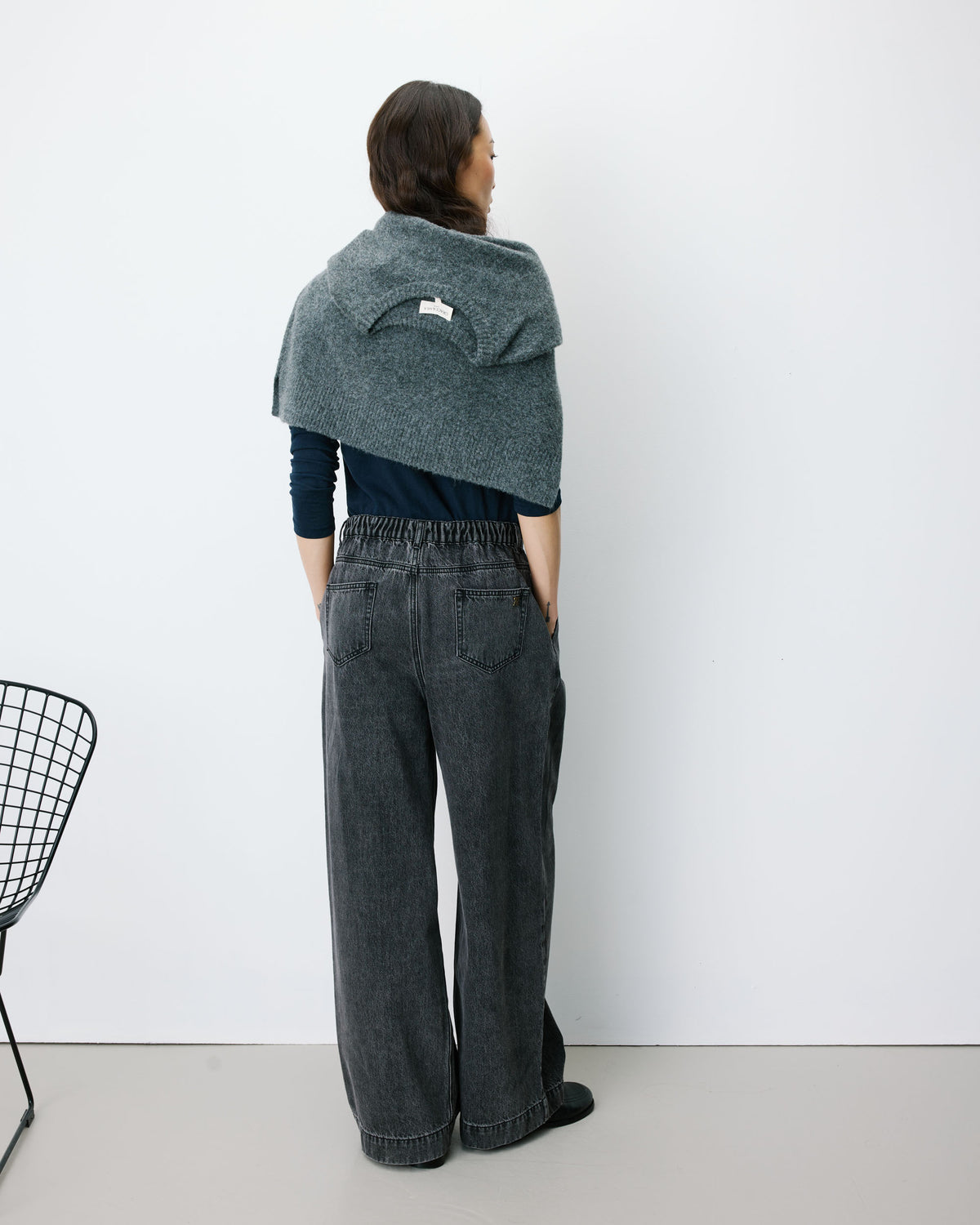 Jean baggy taille mi haute blackwashed John