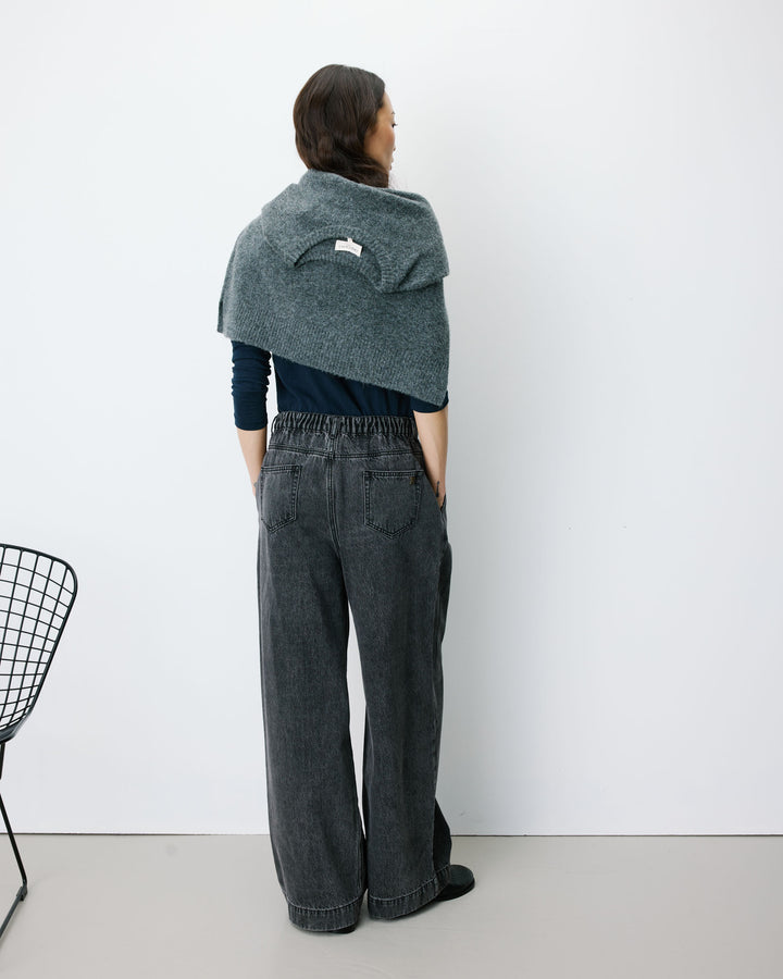Jean baggy taille mi haute blackwashed John