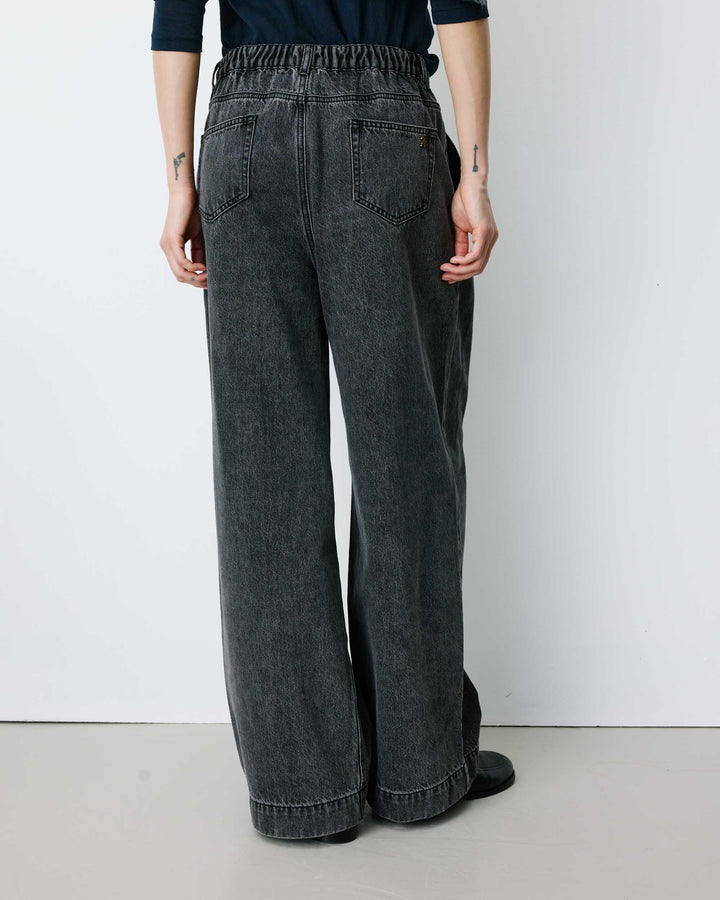 Jean baggy taille mi haute blackwashed John