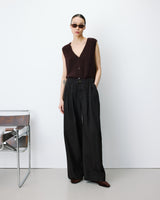Jean baggy taille mi haute chocolat John