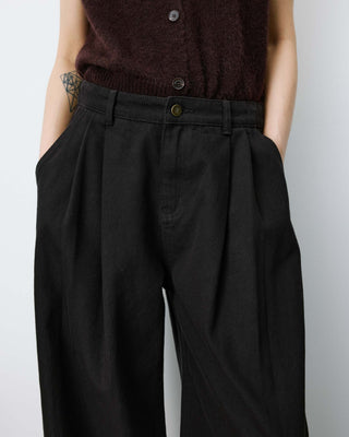 Jean baggy taille mi haute chocolat John