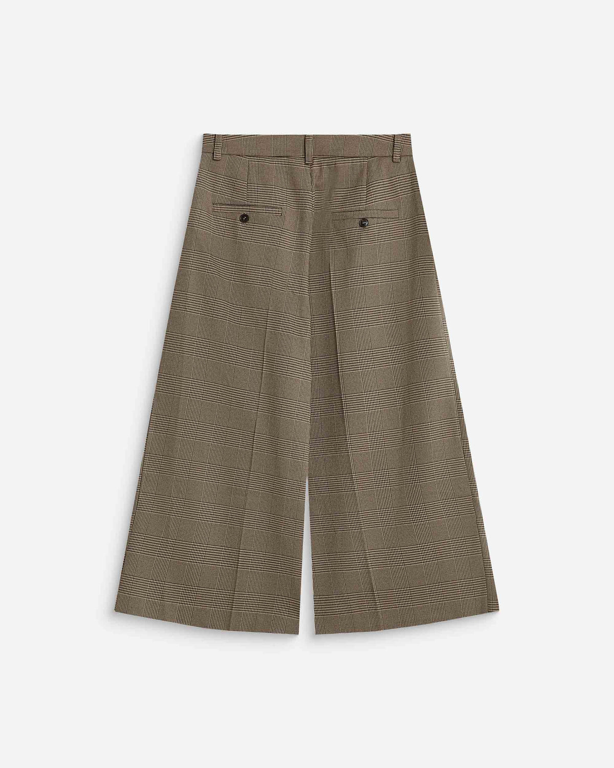 Pantalon jupe-culotte prince de Galles beige Arnold