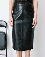 Jupe fourreau similicuir taille haute croco Acacia
