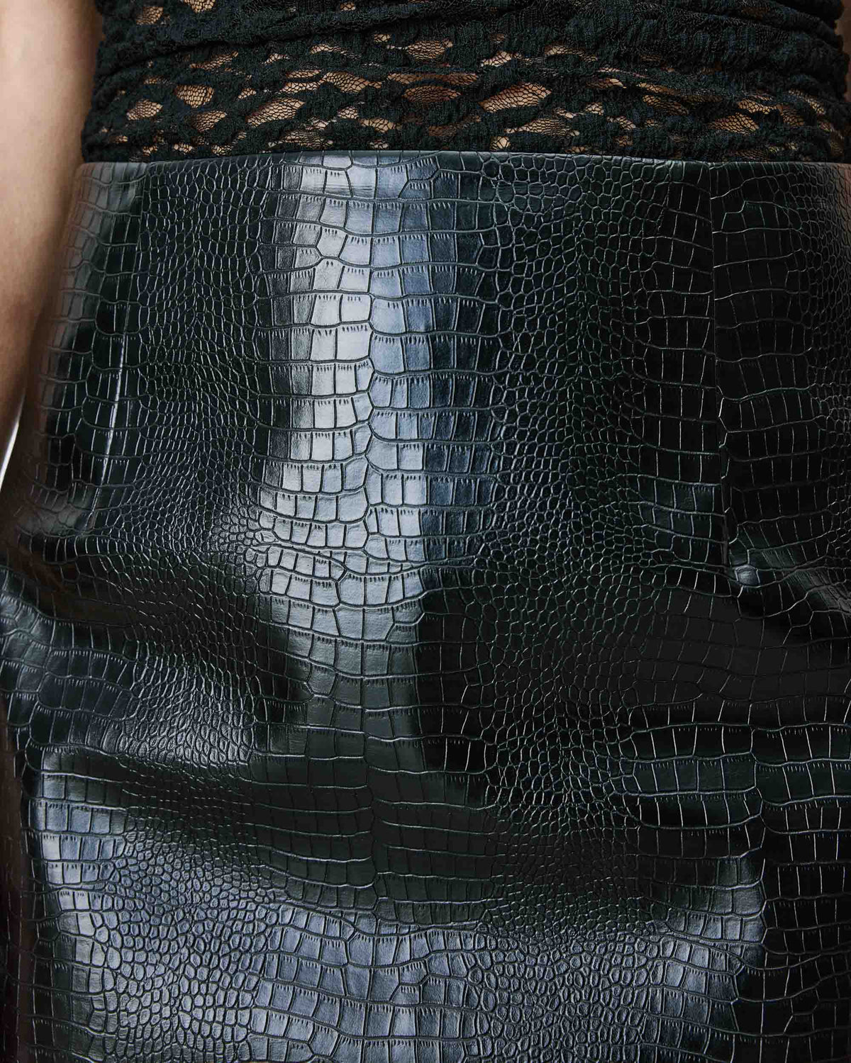 Jupe fourreau similicuir taille haute croco Acacia