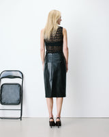 Jupe fourreau similicuir taille haute croco Acacia