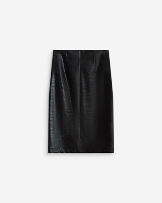 Jupe fourreau similicuir taille haute croco Acacia