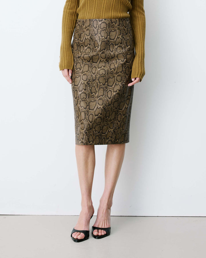 Jupe fourreau similicuir taille haute python Acacia
