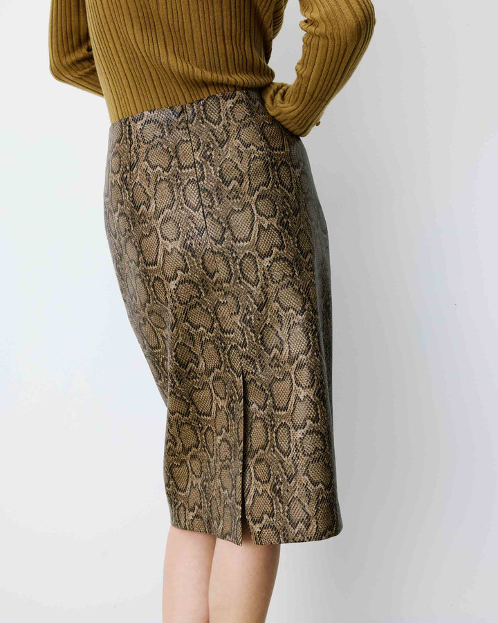 Jupe fourreau similicuir taille haute python Acacia