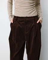Pantalon oversize velours côtelé chocolat Abriel
