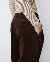 Pantalon oversize velours côtelé chocolat Abriel