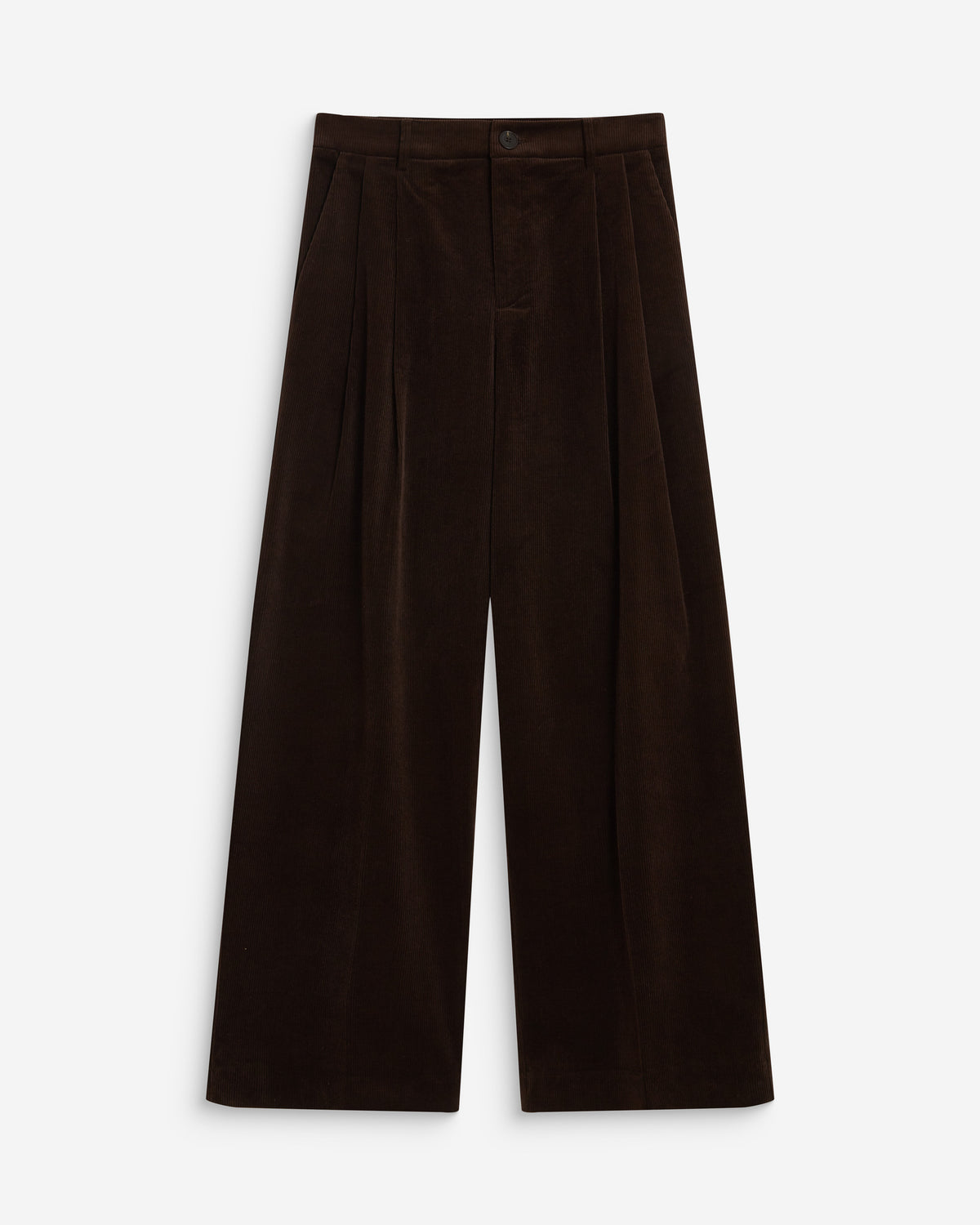 Pantalon oversize velours côtelé chocolat Abriel