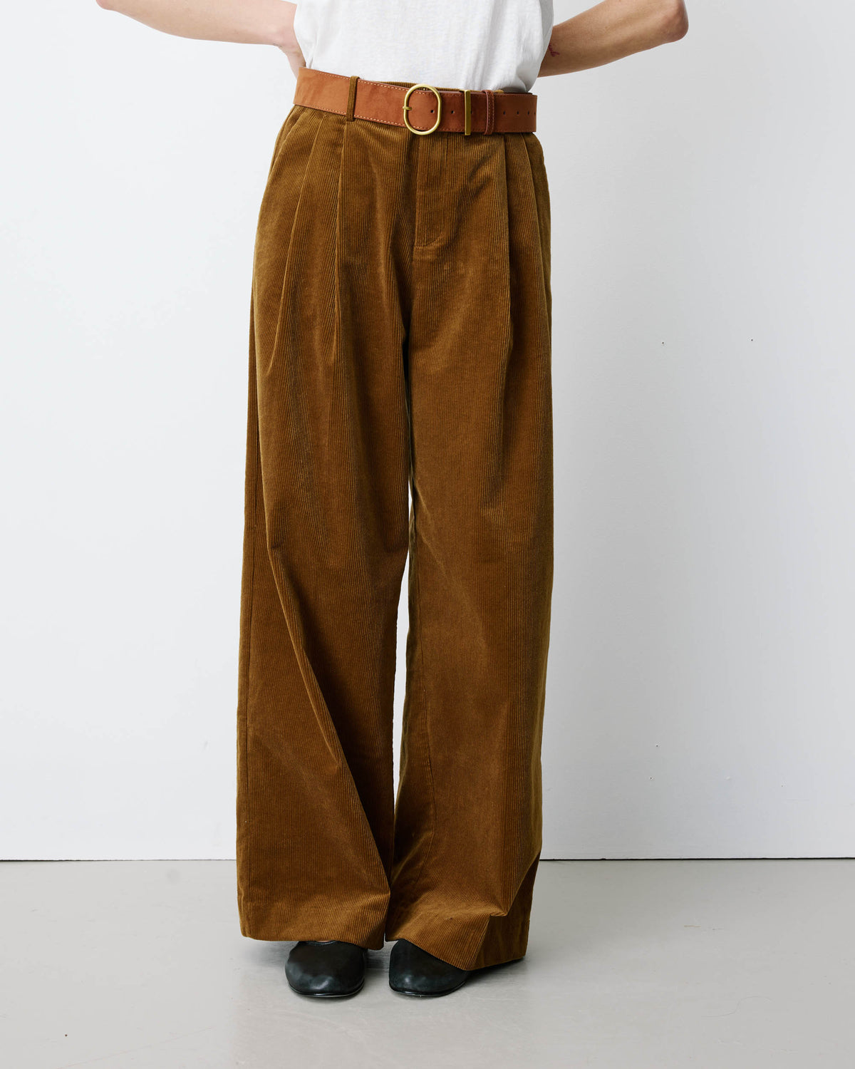Pantalon oversize velours côtelé coffee Abriel